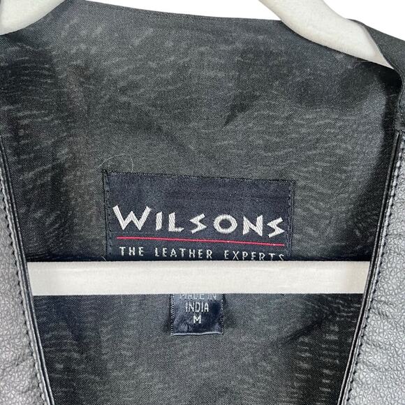 Wilson's Leather Vest Vintage 90s Y2K Western Genuine Moto Biker Grunge Medium - Picture 6 of 6